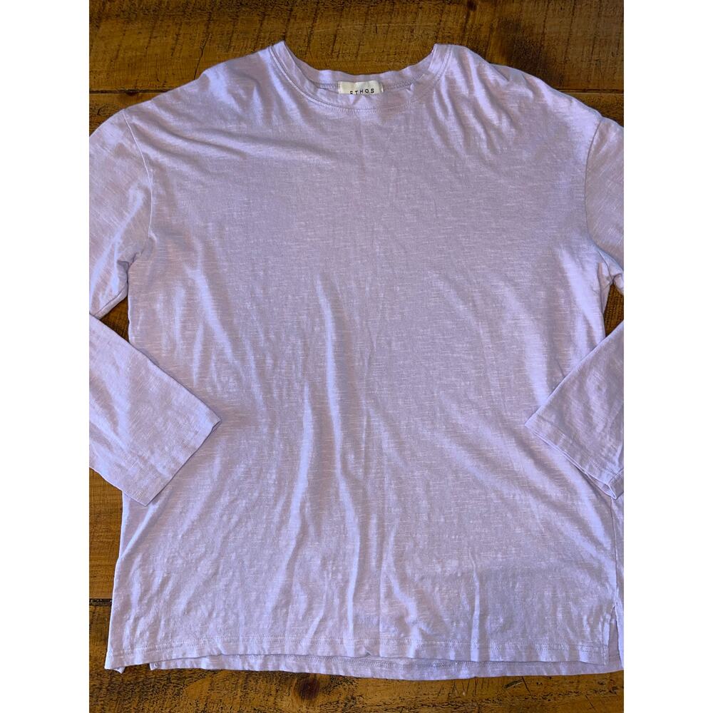 Mens ETHOS Light Purple Lightweight Soft Long Sleeve Casual Shirt‎